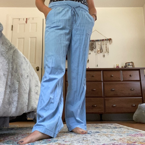 SO Pants - SO Blue Linen Pants